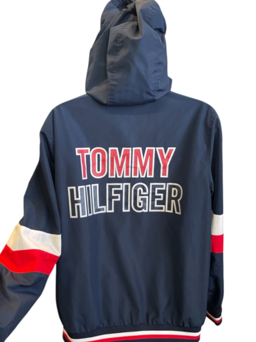 Old school retro Tommy Hilfiger jacket size large woman’s hooded coat